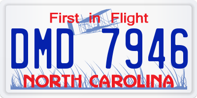 NC license plate DMD7946