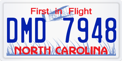 NC license plate DMD7948