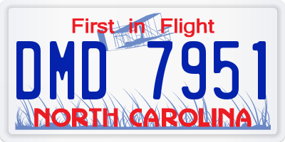 NC license plate DMD7951