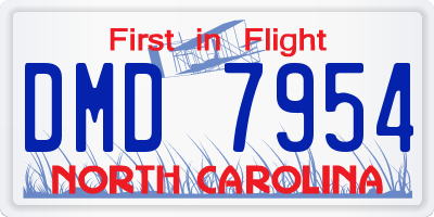 NC license plate DMD7954