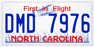 NC license plate DMD7976
