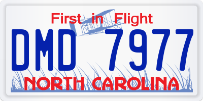 NC license plate DMD7977