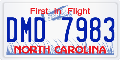 NC license plate DMD7983