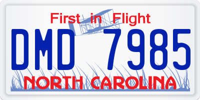 NC license plate DMD7985