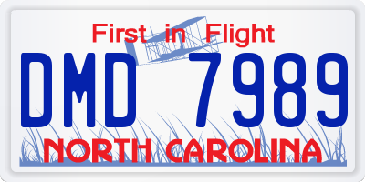 NC license plate DMD7989