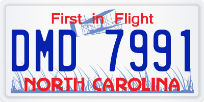 NC license plate DMD7991