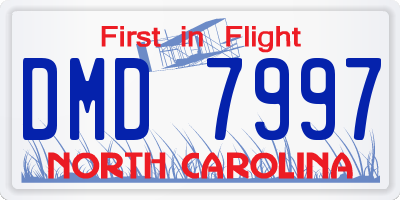NC license plate DMD7997