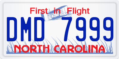 NC license plate DMD7999