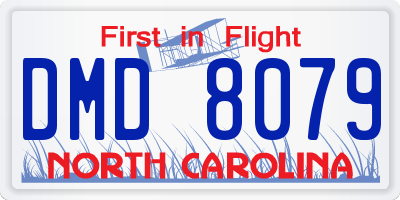 NC license plate DMD8079
