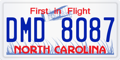 NC license plate DMD8087