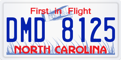 NC license plate DMD8125