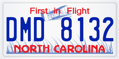 NC license plate DMD8132