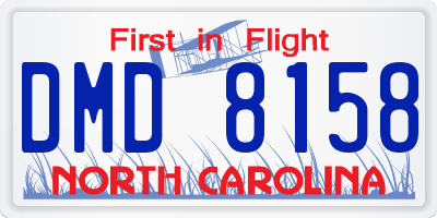NC license plate DMD8158
