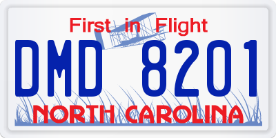 NC license plate DMD8201