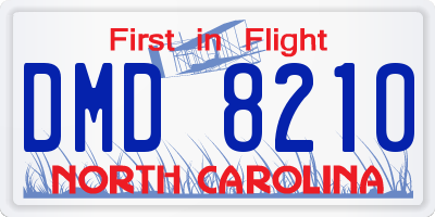 NC license plate DMD8210