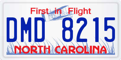 NC license plate DMD8215