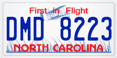 NC license plate DMD8223