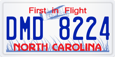 NC license plate DMD8224