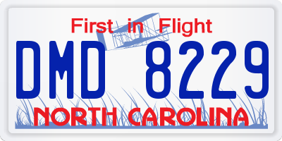NC license plate DMD8229