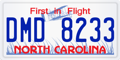 NC license plate DMD8233
