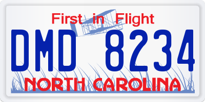 NC license plate DMD8234