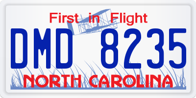 NC license plate DMD8235
