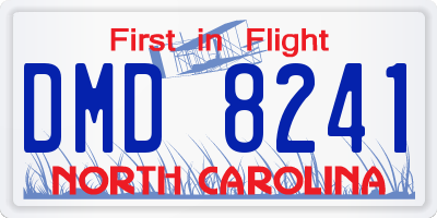 NC license plate DMD8241