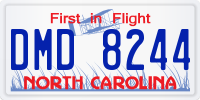 NC license plate DMD8244