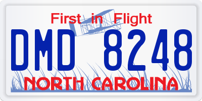 NC license plate DMD8248