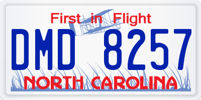 NC license plate DMD8257