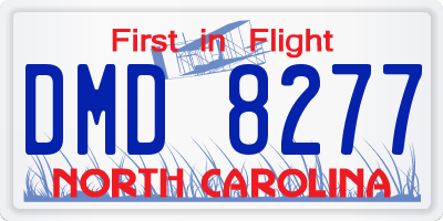 NC license plate DMD8277
