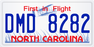 NC license plate DMD8282
