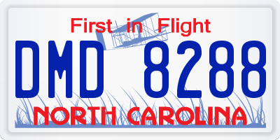 NC license plate DMD8288