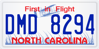NC license plate DMD8294