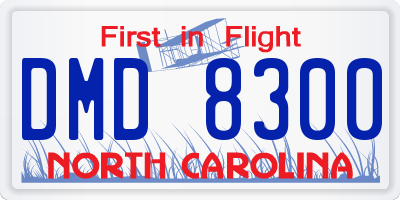 NC license plate DMD8300