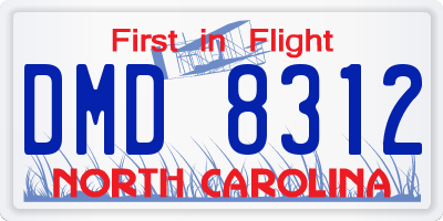 NC license plate DMD8312
