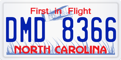 NC license plate DMD8366