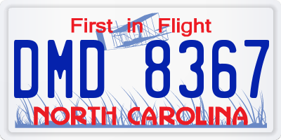 NC license plate DMD8367