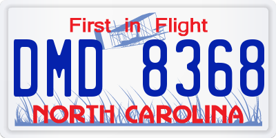 NC license plate DMD8368