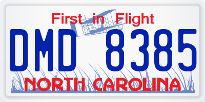 NC license plate DMD8385