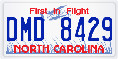 NC license plate DMD8429