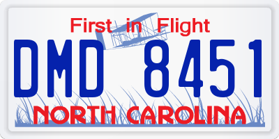 NC license plate DMD8451