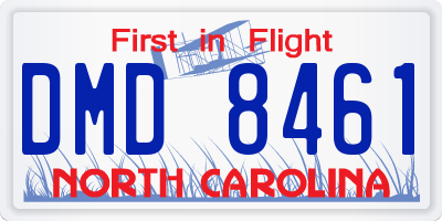 NC license plate DMD8461