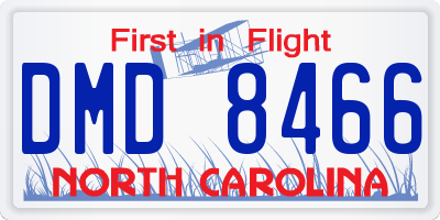 NC license plate DMD8466