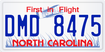 NC license plate DMD8475