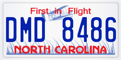 NC license plate DMD8486