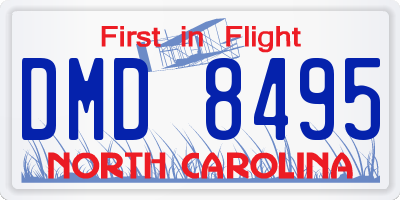 NC license plate DMD8495
