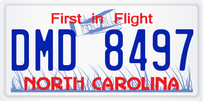 NC license plate DMD8497
