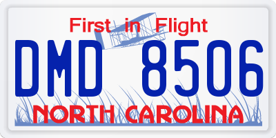 NC license plate DMD8506