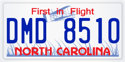 NC license plate DMD8510